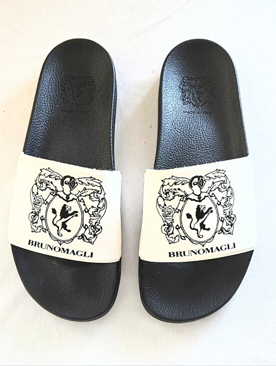 Bruno Magli Other - BRUNO MAGLI Martino BM600711 Mens White Slip On Slides Sandals Shoes Size 11M
